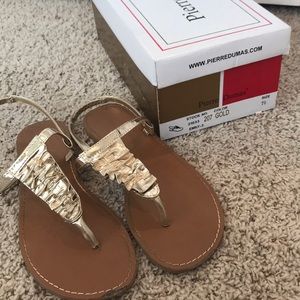 Pierre Dumas gold sandals. Size 7.5